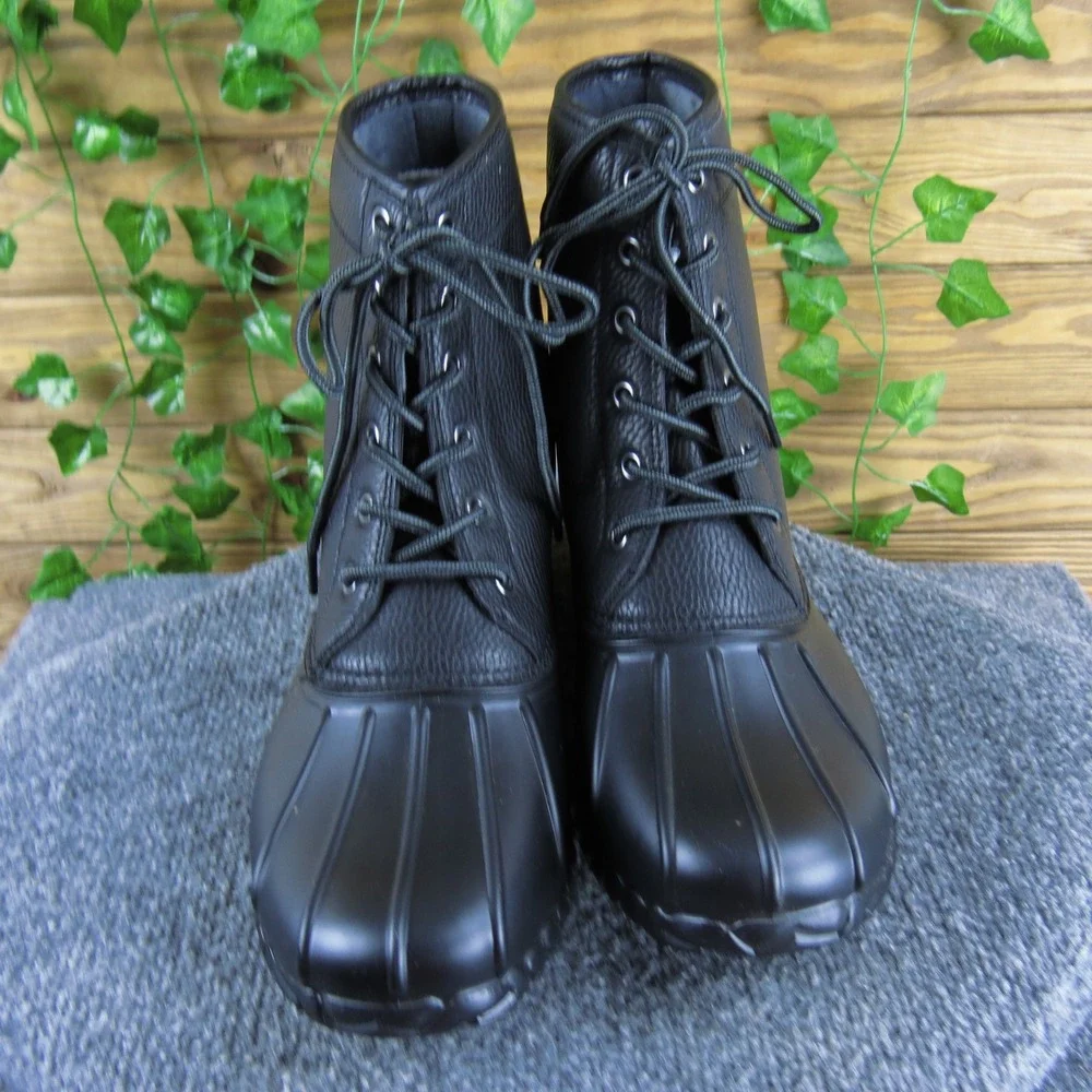 JBU by Jambu Black Duck Boots Mens Lace Up‎ Waterproof Winter Shoes 10 Medium